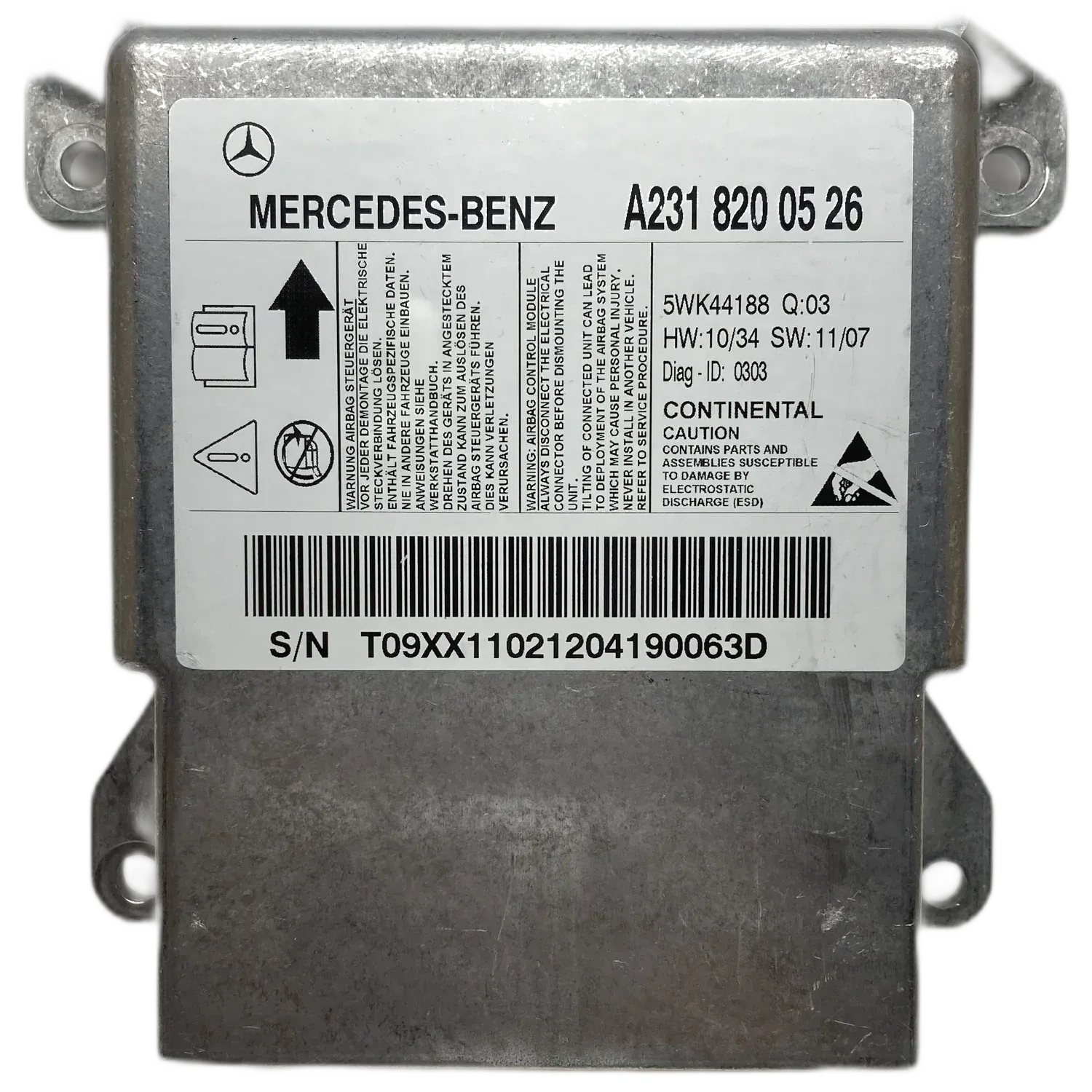 Réparation du calculateur airbag Mercedes-Benz SL R231