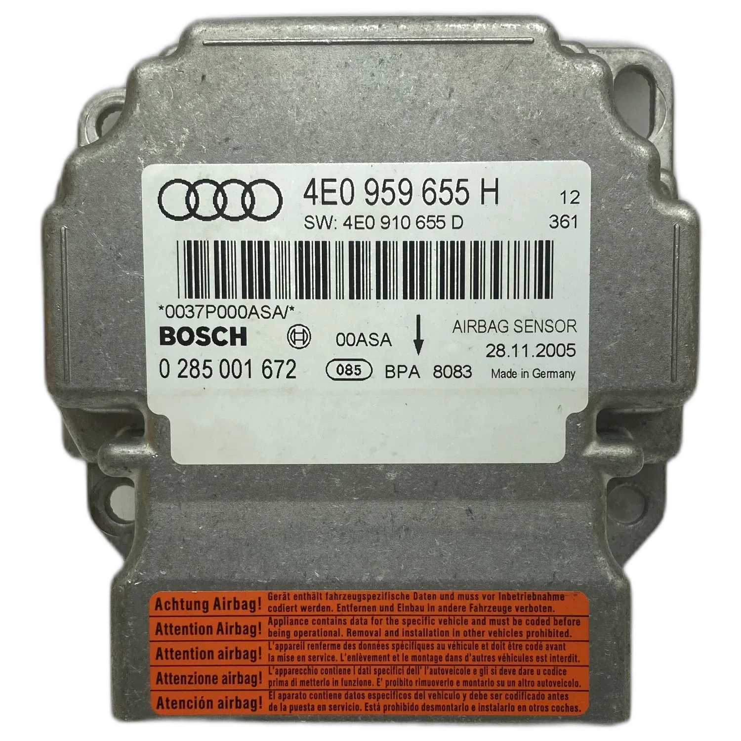 Réparation calculateur airbag Audi S8 D3