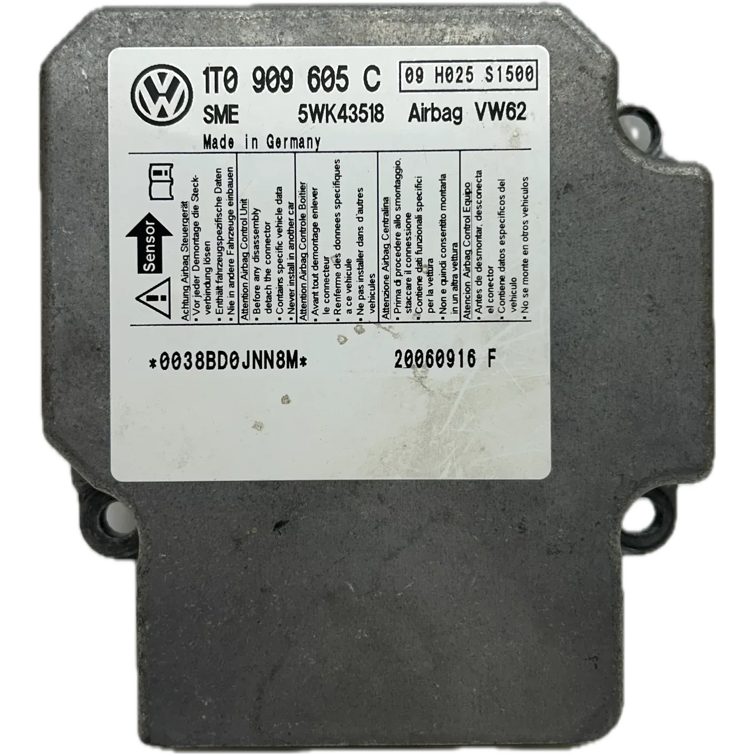 Réparation calculateur airbag Volkswagen Touran 5T