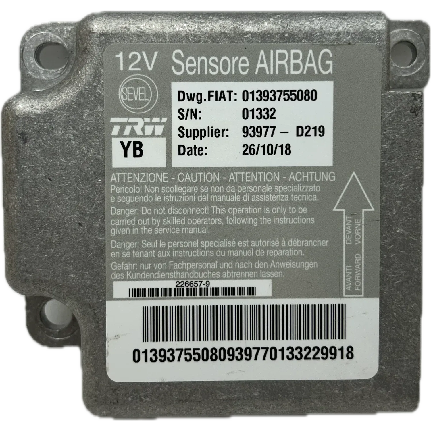 Réparation calculateur airbag Citroën Jumpy III